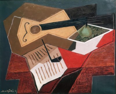 Chitarra e fruttiera da Juan Gris